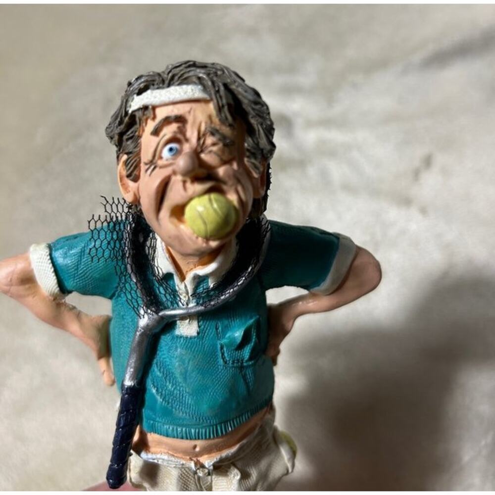 Doug Harris "Causing a Racket" Funny Tennis Buff 6.5" Figurine Gift Tennis
